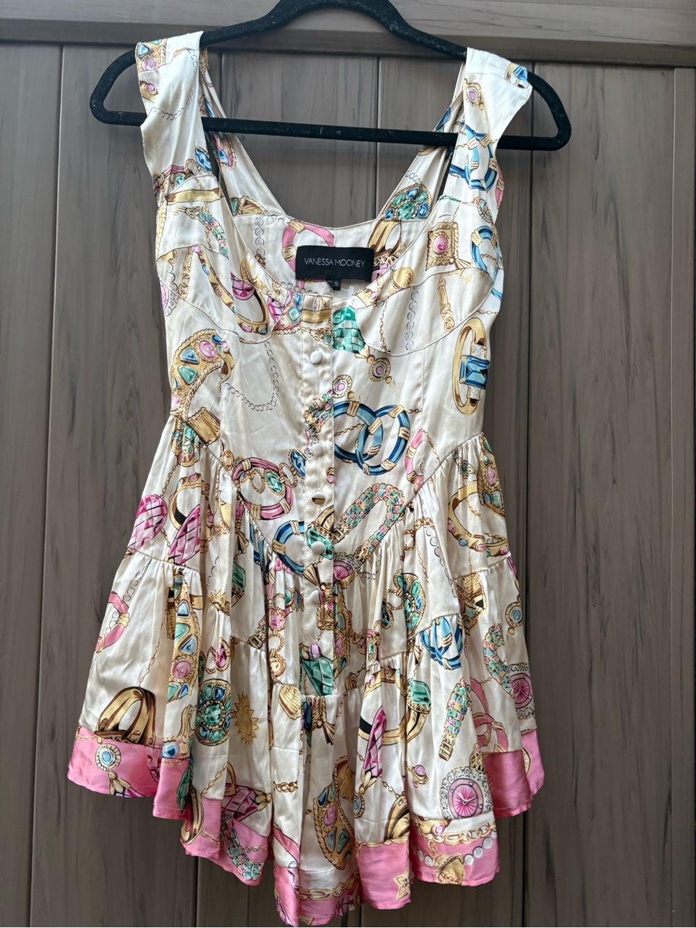 VANESSA MOONEY The Elisabeth Romper Dress In Vintage Jewelry Scarf Print - Picture 4 of 7